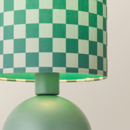 ValueLights Miley Green Checkerboard Drum Lamp Shade Moss Green LED Table Lamp - Size: 28.5 x 16 x 16cm - Wilko - thumbnail 4
