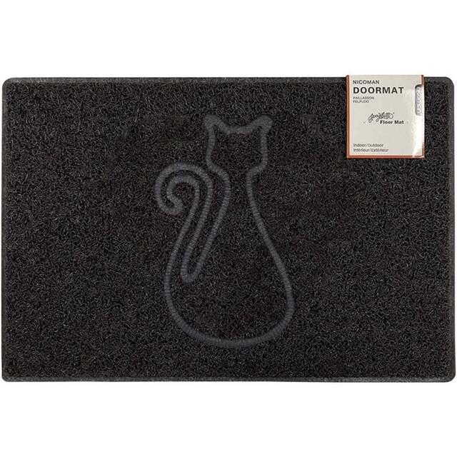 Oseasons Black Cat Embossed Doormat 75 x 44cm - Wilko - image 1