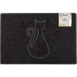 Oseasons Black Cat Embossed Doormat 75 x 44cm - Wilko - thumbnail 1