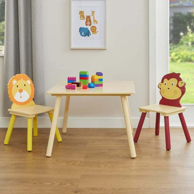 Liberty House Toys Kids Jungle Table and Chairs Set - Size: 44 x 60 x 60cm - Wilko - image 1