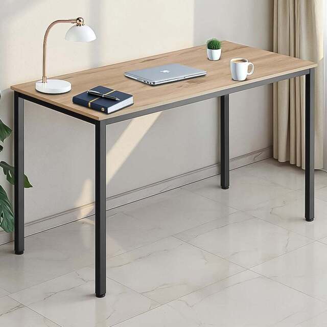 tectake Vanport Oak Sonoma Office Desk with Plastic Feet - Brown - Wilko - image 1