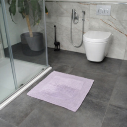 Allure Bath Fashions Elegance Heather Reversible Square Bath Mat 55 x 55cm - Size: 53 x 55cm - Purple - Wilko - thumbnail 3