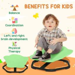 AIYAPLAY Green and Black Sensory Spinning Chair - Wilko - thumbnail 7