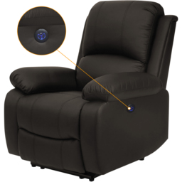Comfy Living Brown PU Leather Electric Recliner Chair - Size: Single - Wilko - thumbnail 6