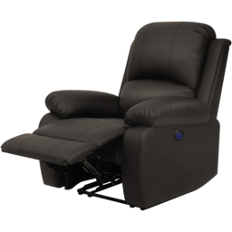 Comfy Living Brown PU Leather Electric Recliner Chair - Size: Single - Wilko - thumbnail 4