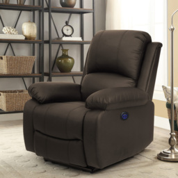 Comfy Living Brown PU Leather Electric Recliner Chair - Size: Single - Wilko - thumbnail 7
