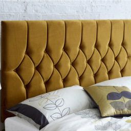 Aspire Furniture Catherine Lansfield Boutique Double Ochre Brushed Velvet Headboard - Orange - Aspire Beds - Wilko - thumbnail 4