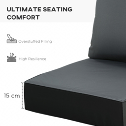 Outsunny Black Seat and Back Garden Chair Cushion Set - Size: 2 Piece - Grey - Wilko - thumbnail 6