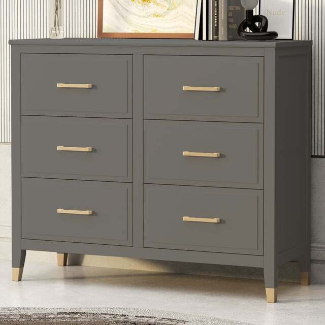 Palazzi 6 Drawer Grey Chest of Drawers - Wilko - image 1