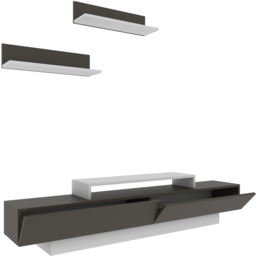 Decorotika Lusi 2 Door Single Shelf White and Coffee Galaxy TV Unit with 2 Wall Shelf - Size: 40 x 180 x 32cm - Multi - Wilko - thumbnail 7