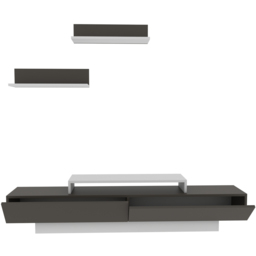 Decorotika Lusi 2 Door Single Shelf White and Coffee Galaxy TV Unit with 2 Wall Shelf - Size: 40 x 180 x 32cm - Multi - Wilko - thumbnail 3