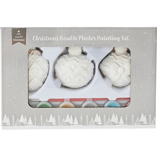 Christmas Bauble Painting Kit - White - All I Want For Christmas - Wilko - image 1