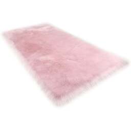 Rectangle Soft Shaggy Rug 60 x 120Cm - Size: 3 x 120 x 60cm - Pink - Living and Home - Wilko - thumbnail 1