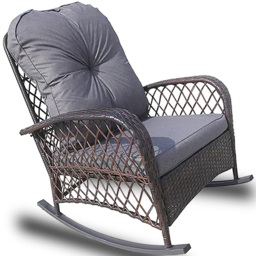 Furniture One Wicker Garden Rocking Chair - Grey - Wilko - thumbnail 3