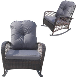 Furniture One Wicker Garden Rocking Chair - Grey - Wilko - thumbnail 4