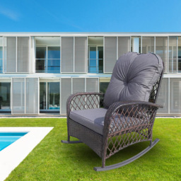 Furniture One Wicker Garden Rocking Chair - Grey - Wilko - thumbnail 5