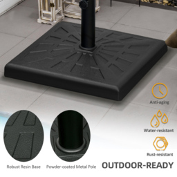 Outsunny Black Resin Garden Parasol Base 19kg - Size: Single - Wilko - thumbnail 6