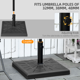 Outsunny Black Resin Garden Parasol Base 19kg - Size: Single - Wilko - thumbnail 5