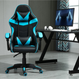 Blue Tilt and Swivel Computer Chair - Size: 117 x 63 x 49cm - MCC - Wilko - thumbnail 3
