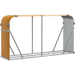 vidaXL Brown Galvanised Steel Firewood Log Holder 100 x 180 x 45cm - Wilko