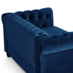 Home Detail Chesterfield 2 Seater Studded Blue Velvet Sofa - Wilko - thumbnail 5