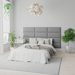 Aspire EasyMount Grey Eire Linen Upholstered Wall Mounted Headboard Panels 2 Pack - Aspire Beds - Wilko