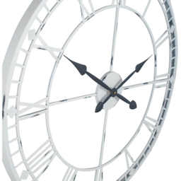 Pacific Lifestyle Antique Grey Metal Round Workframe Wall Clock with Roman Numerals 80cm - Size: 80 x 80 x 5cm - Wilko - thumbnail 4