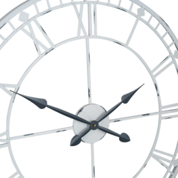 Pacific Lifestyle Antique Grey Metal Round Workframe Wall Clock with Roman Numerals 80cm - Size: 80 x 80 x 5cm - Wilko - thumbnail 5
