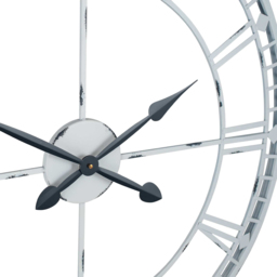 Pacific Lifestyle Antique Grey Metal Round Workframe Wall Clock with Roman Numerals 80cm - Size: 80 x 80 x 5cm - Wilko - thumbnail 3
