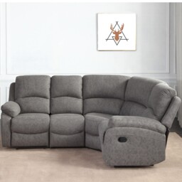 Milano Grey Fabric 4 Seater Reversible Corner Manual Recliner Sofa - Wilko - thumbnail 1