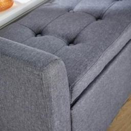 Home Source Verona Charcoal Grey Sleigh Style Window Seat with Storage - Size: 55 x 114 x 41.5cm - Wilko - thumbnail 4