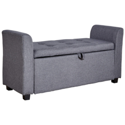 Home Source Verona Charcoal Grey Sleigh Style Window Seat with Storage - Size: 55 x 114 x 41.5cm - Wilko - thumbnail 3