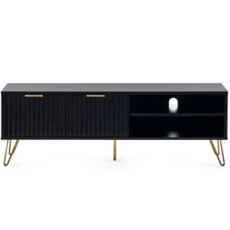 Julian Bowen Murano 2 Door 2 Shelf Matt Black TV Unit - Size: 40 x 150 x 50cm - Wilko - thumbnail 4