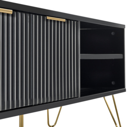 Julian Bowen Murano 2 Door 2 Shelf Matt Black TV Unit - Size: 40 x 150 x 50cm - Wilko - thumbnail 7