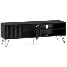 Julian Bowen Murano 2 Door 2 Shelf Matt Black TV Unit - Size: 40 x 150 x 50cm - Wilko - thumbnail 5