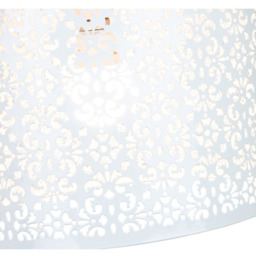 Happy Homewares Marrakech Designed White Metal Floral Decoration Pendant Shade - Size: 19 x 29 x 29cm - Wilko - thumbnail 4