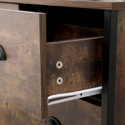 FurnitureHMD 4 Drawer Black and Brown Industrial Wooden Chest of Drawers - Wilko - thumbnail 7