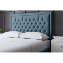 DS Living Allegra Small Double Blue Upholstered Bed Frame with Headboard - Wilko - thumbnail 4