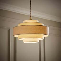 ValueLights Hampshire 5-Tier 3 Tone Cream Fabric Ceiling Pendant Lamp Shade - Size: 35 x 21 x 35cm - Wilko - thumbnail 7