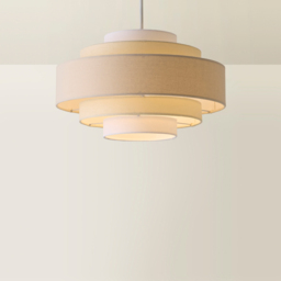 ValueLights Hampshire 5-Tier 3 Tone Cream Fabric Ceiling Pendant Lamp Shade - Size: 35 x 21 x 35cm - Wilko - thumbnail 6