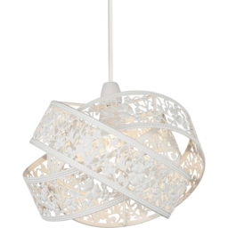 Lighting Collection 3 Ring Matt White Fretwork Pattern Shade - Size: 18 x 28 x 28cm - Wilko - thumbnail 4