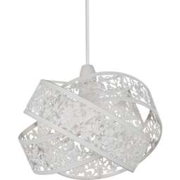 Lighting Collection 3 Ring Matt White Fretwork Pattern Shade - Size: 18 x 28 x 28cm - Wilko - thumbnail 1