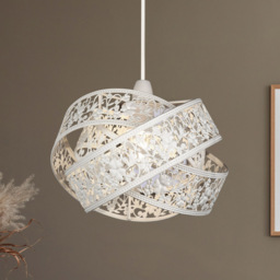 Lighting Collection 3 Ring Matt White Fretwork Pattern Shade - Size: 18 x 28 x 28cm - Wilko - thumbnail 3