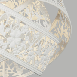 Lighting Collection 3 Ring Matt White Fretwork Pattern Shade - Size: 18 x 28 x 28cm - Wilko - thumbnail 5