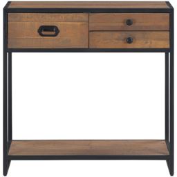 Baumhaus Ooki 3 Drawer Single Shelf Console Table - Brown - Wilko - thumbnail 4