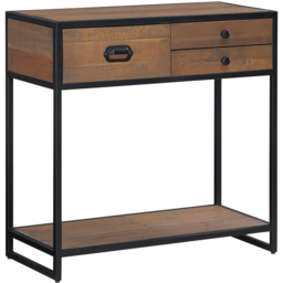 Baumhaus Ooki 3 Drawer Single Shelf Console Table - Brown - Wilko - thumbnail 3