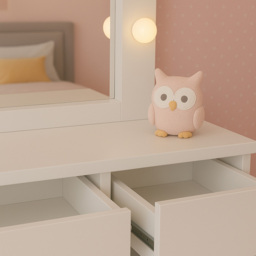 Portland 4 Drawer White Dressing Table Set with LED Mirror - Size: 42 x 94 x 140cm - Wilko - thumbnail 5