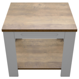 AVF Whitesands Satin Grey and Wood Side Table - Size: 45 x 50 x 45cm - Multi - Wilko - thumbnail 4