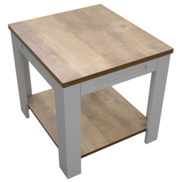 AVF Whitesands Satin Grey and Wood Side Table - Size: 45 x 50 x 45cm - Multi - Wilko - thumbnail 3