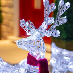The Christmas Workshop 150 LED Acrylic Reindeers with Sleigh 5.2ft - Wilko - thumbnail 5